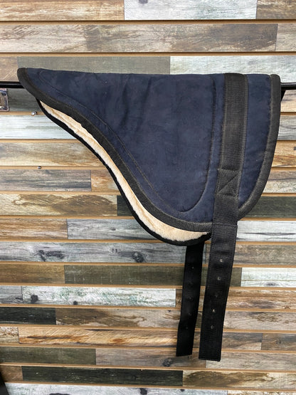 USED  Bareback Pad W Girth Horse Navy Blue w/Black Trim