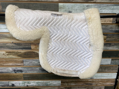 USED Fleeceworks English Therawool Saddle Pad Large White