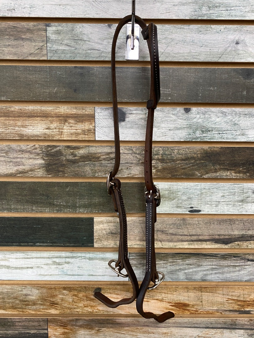 USED Smartpak One Ear Stitched Headstall Horse Brown