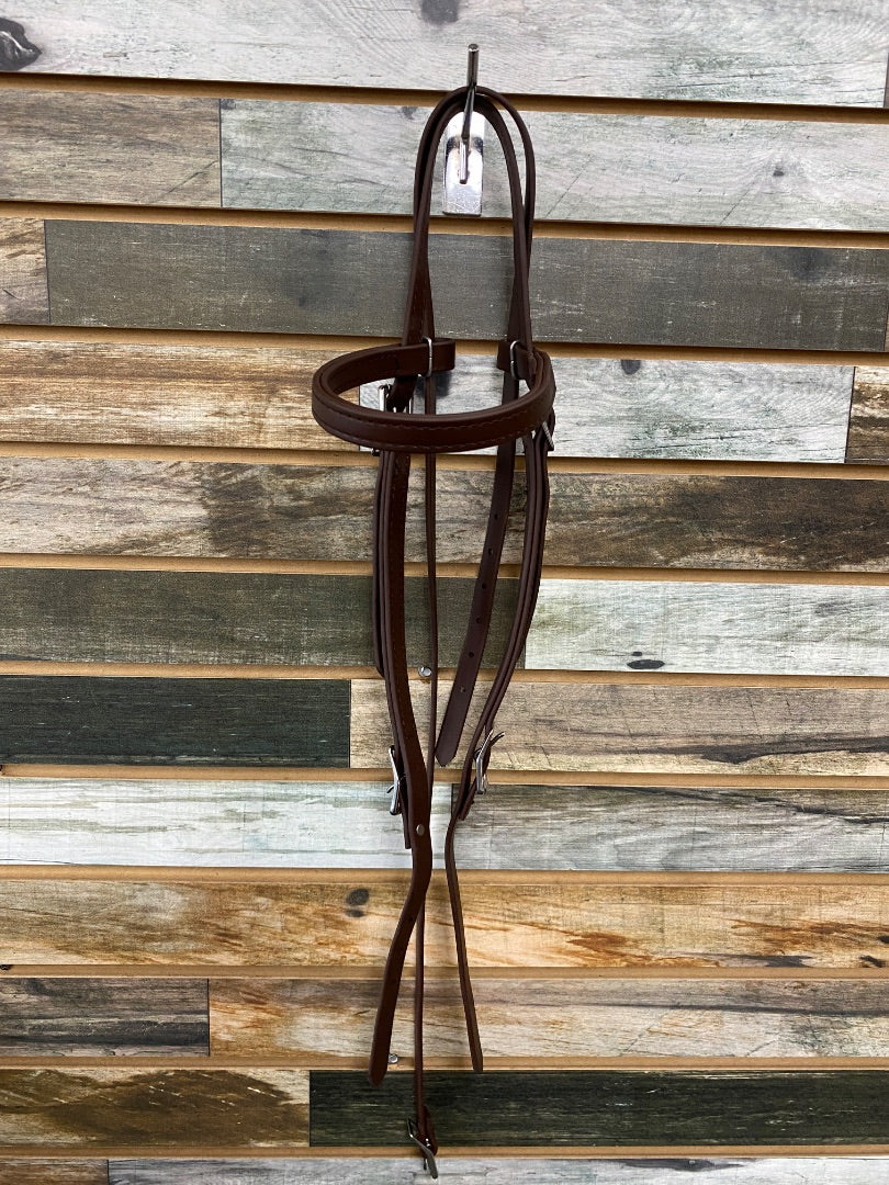 USED Two Horse Tack Biothane Browband Headstall Warmblood Brown