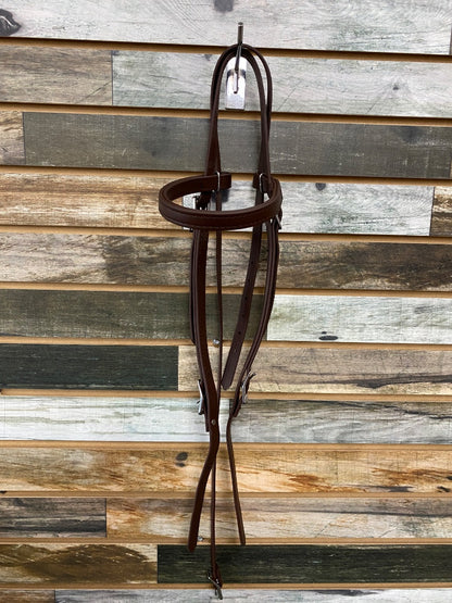 USED Two Horse Tack Biothane Browband Headstall Warmblood Brown