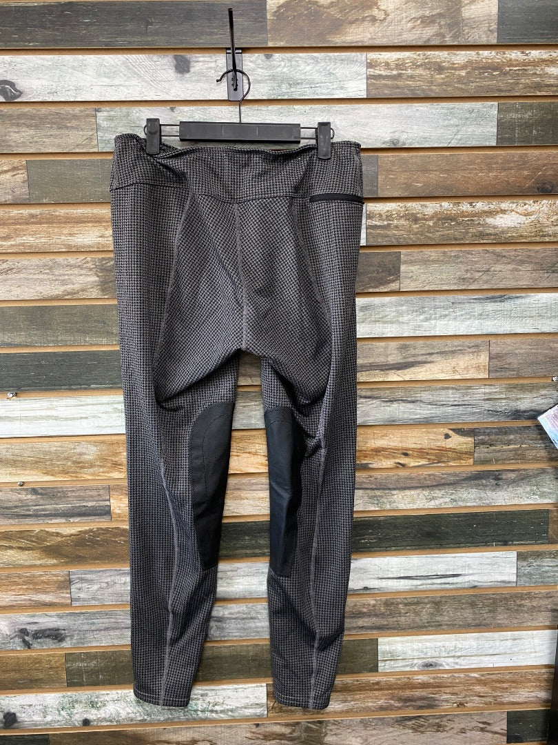 USED Kerrits Knee Patch Breeches Large Gray/Black/Houndstooth