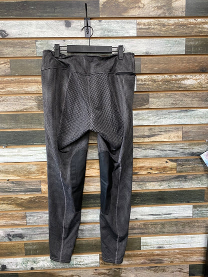 USED Kerrits Knee Patch Breeches Large Gray/Black/Houndstooth