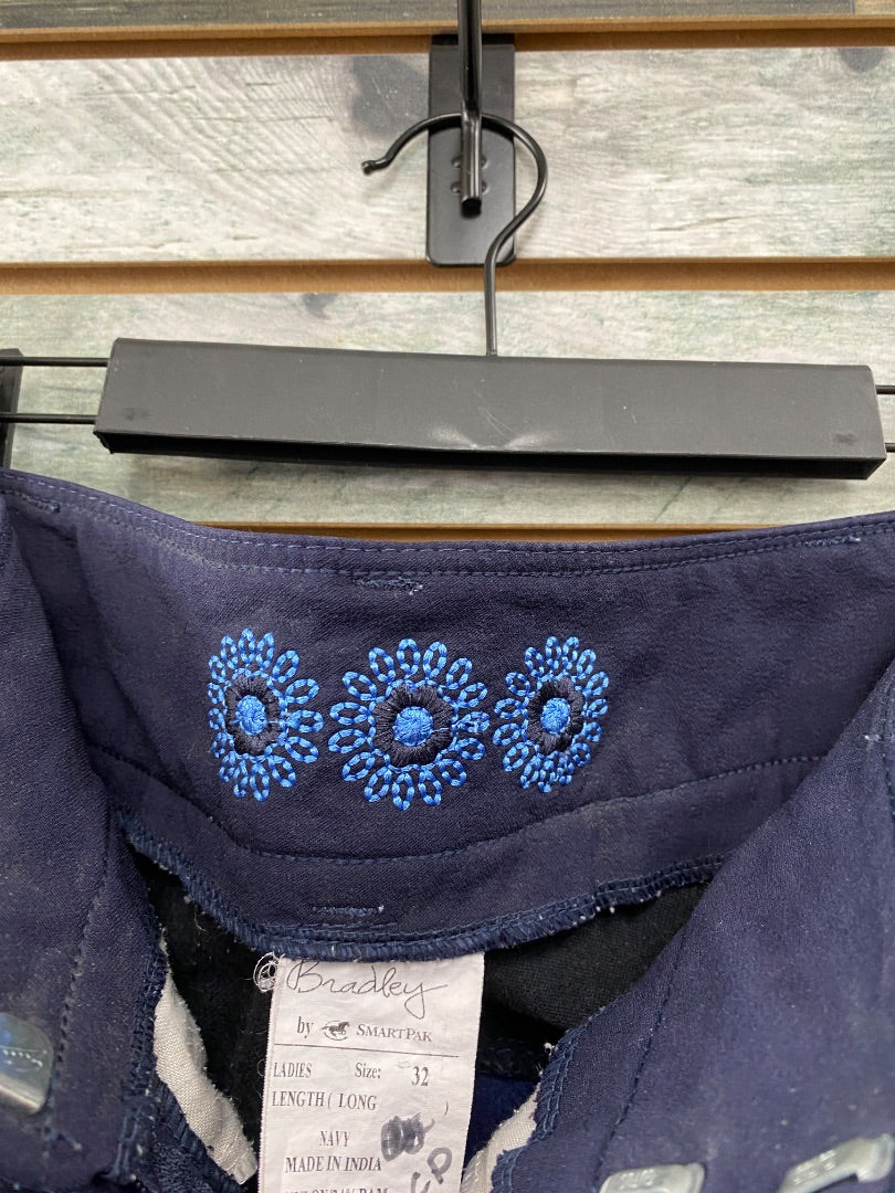 USED SmartPak Full Seat Breeches 32 Navy