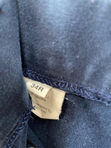 USED Trainers Choice Full Seat Breeches 32 Navy