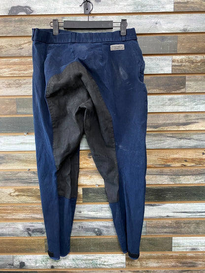 USED Trainers Choice Full Seat Breeches 32 Navy