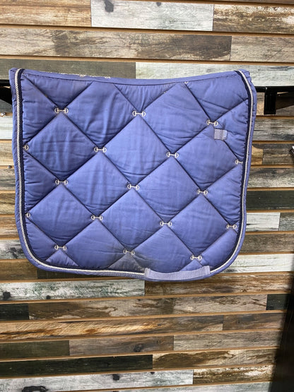 USED HKM Dressage Pad Horse Cloud Blue With Bits