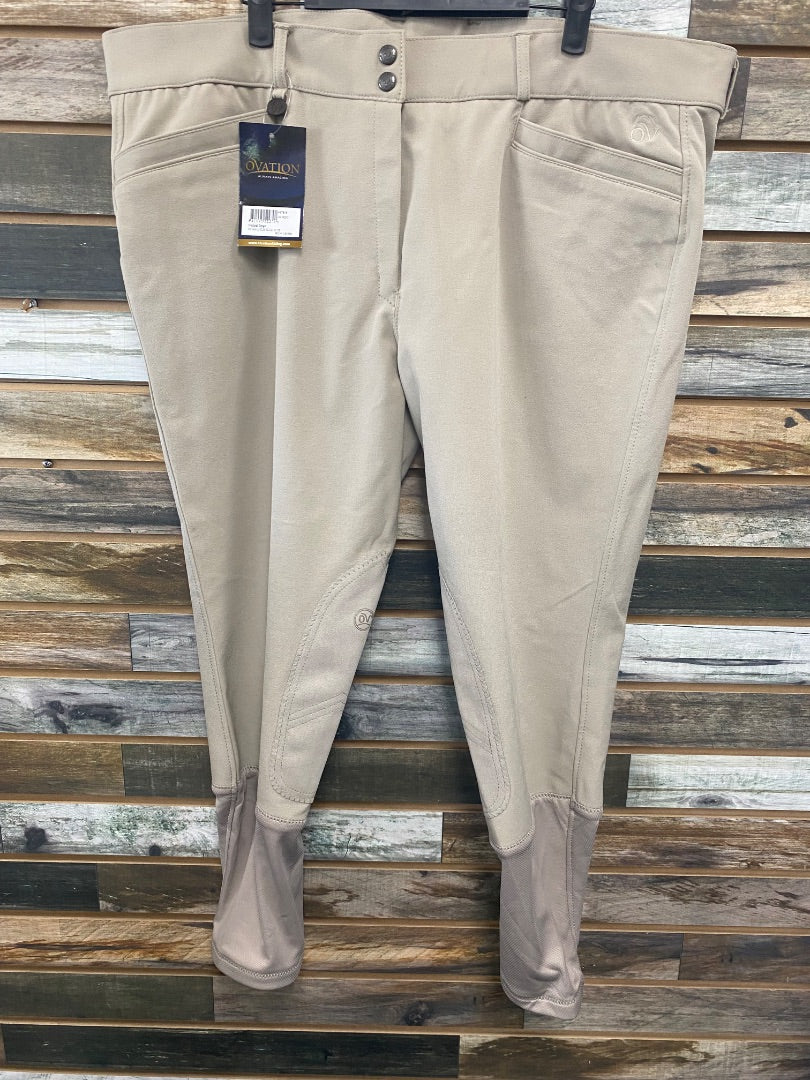 USED Ovation Knee Patch Breeches 42R Tan