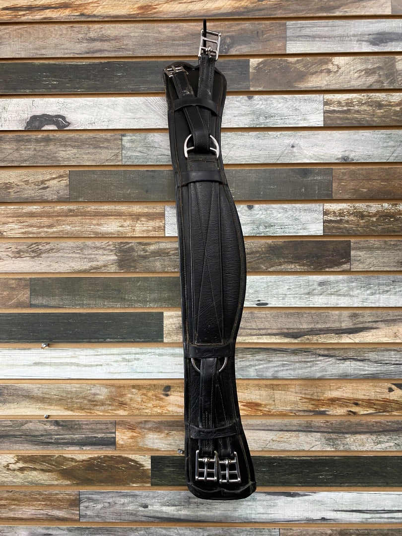 USED Golden Horseshoe Equestrian Dressage Girth Leather 30” Black