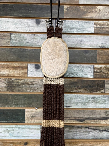 USED Golden Horseshoe Equestrian English Mohair Girth with Buckle Covers 60” Brown/Tan