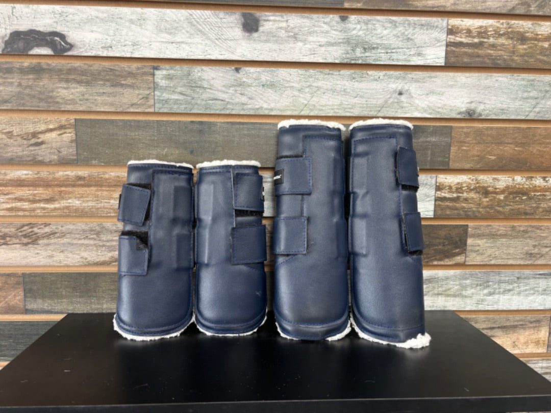 USED Smartpak Full Set of Brushing Boots Medium & Large Navy