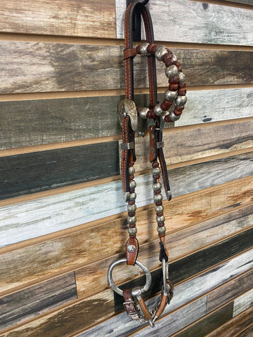 USED Dale Chavez Double Ear Show Headstall Horse Light Oil