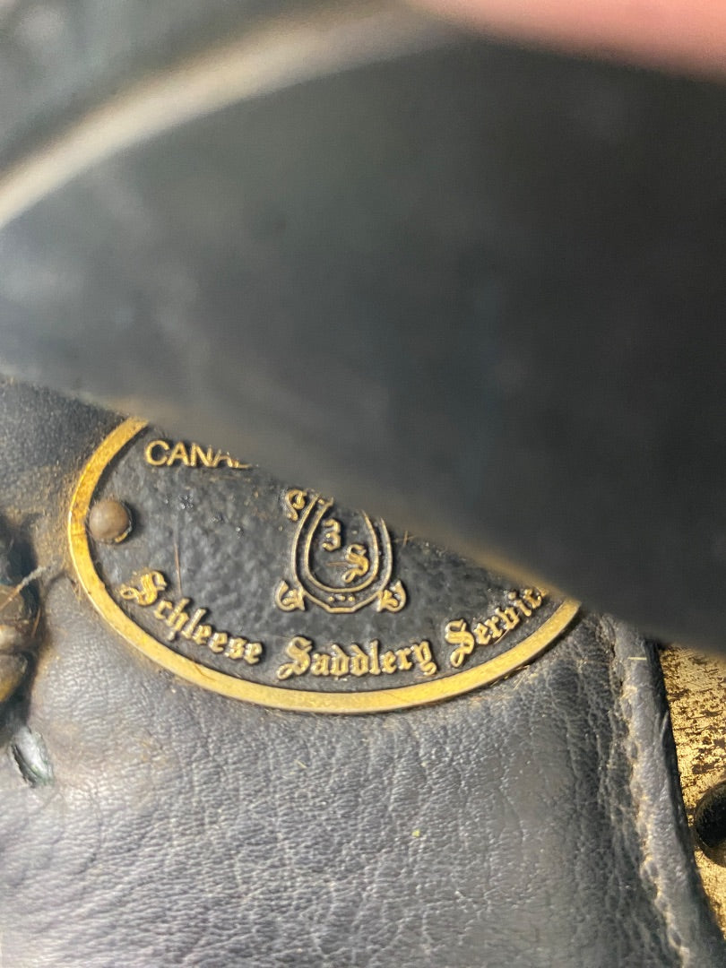 USED Schleese Dressage Saddle 17.5" Seat 6.5" Gullet Black