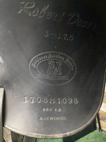 USED Schleese Dressage Saddle 17.5" Seat 6.5" Gullet Black