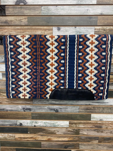 USED  Custom Western Show Pad 33.5" spine, 21" drop Navy, Copper, White