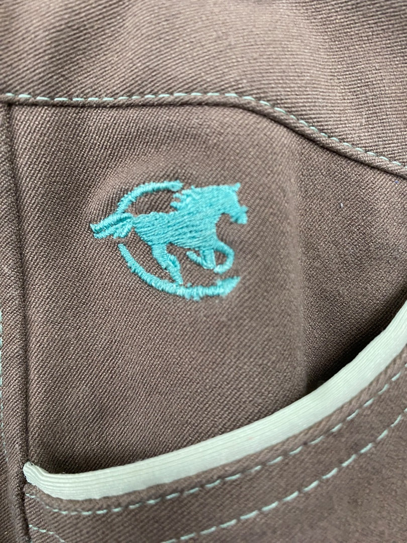 USED Piper by SmartPak Full Seat Breeches 28R Tuape/Teal
