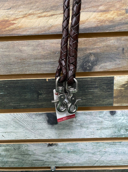 USED Weaver NWT Round Braided Roper Reins 8ft Brown