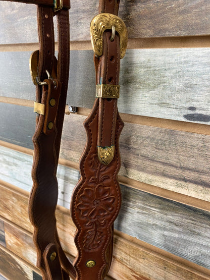 USED  Browband Headstall Horse Medium Oil