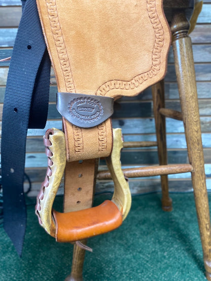USED Billy Cook Barrel Saddle 14" Dark Oil and Light Rough Out