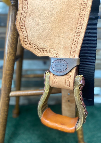 USED Billy Cook Barrel Saddle 14" Dark Oil and Light Rough Out
