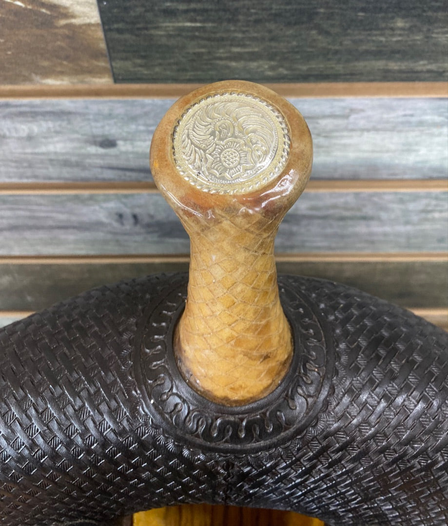 USED Billy Cook Barrel Saddle 14" Dark Oil and Light Rough Out
