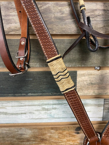 USED Oxbow Rawhide Headstall and Breast Collar Set  Medium Oil