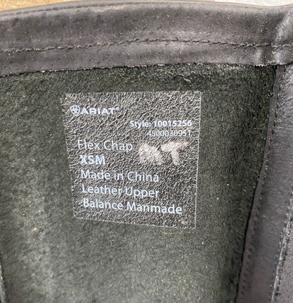 USED Ariat NWT Ladies Flex Half Chaps XSM Black