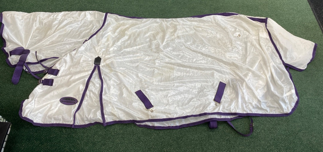 USED Weatherbeeta Fly Sheet w/Neck Attached 81" Purple/white