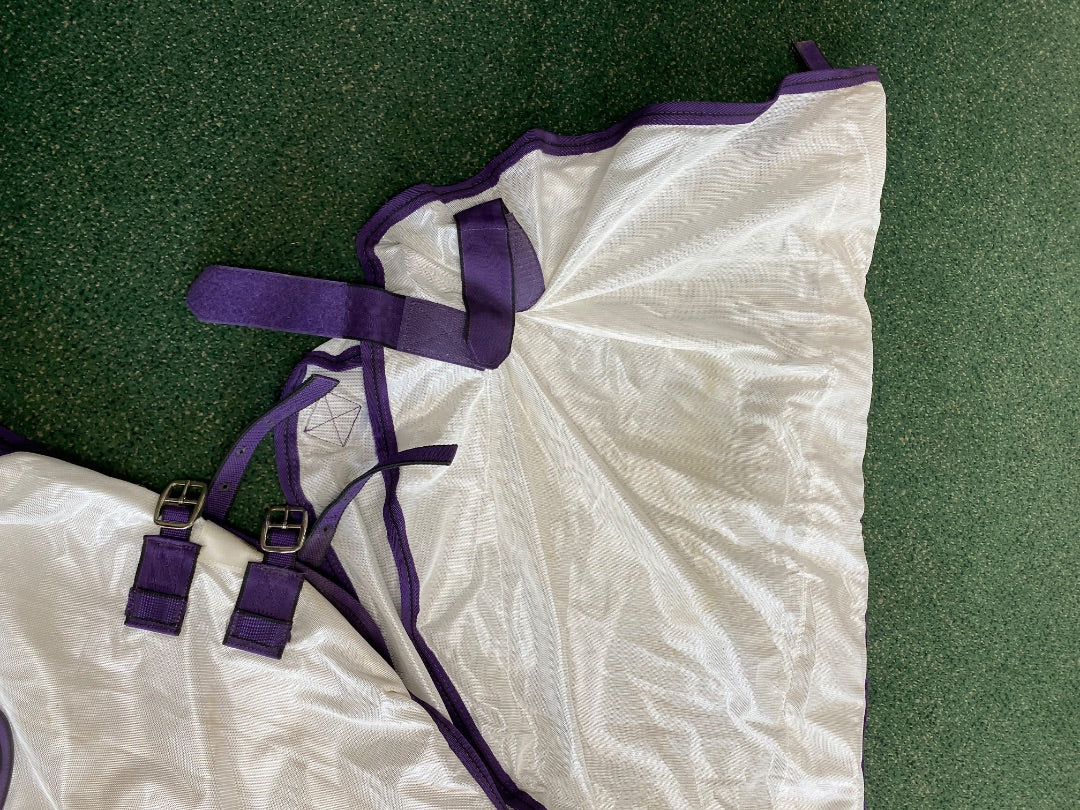 USED Weatherbeeta Fly Sheet w/Neck Attached 81" Purple/white