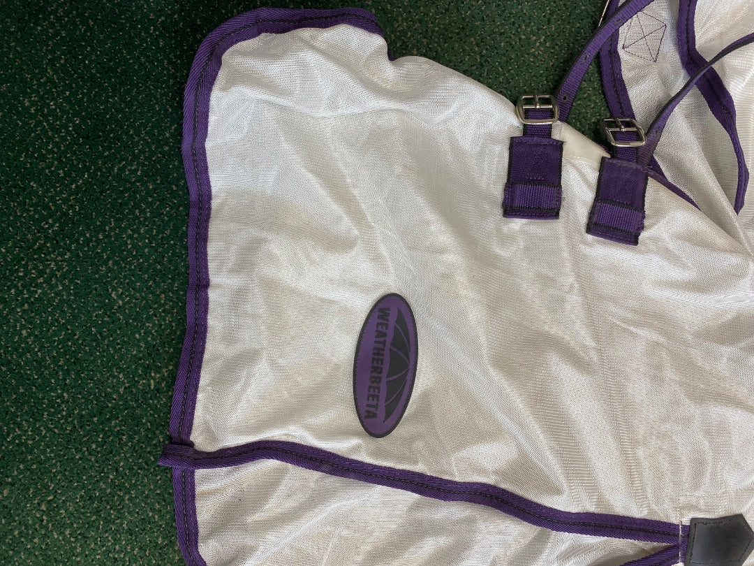 USED Weatherbeeta Fly Sheet w/Neck Attached 81" Purple/white