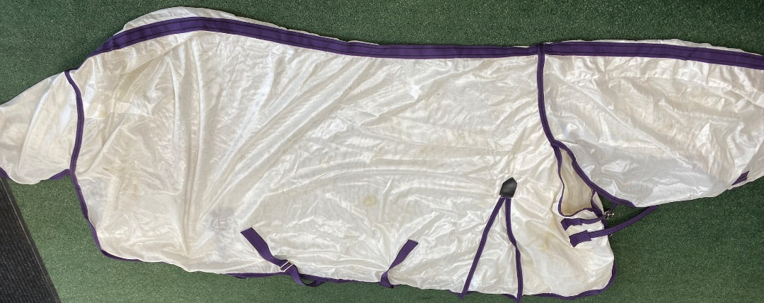 USED Weatherbeeta Fly Sheet w/Neck Attached 81" Purple/white