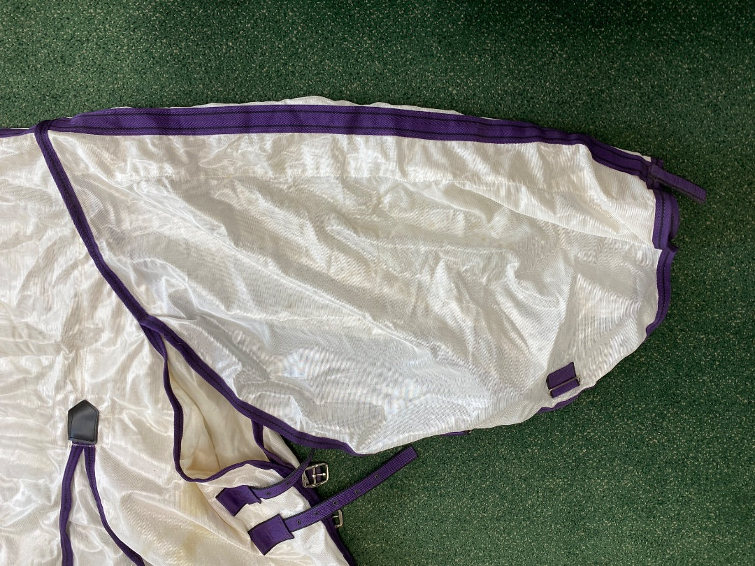 USED Weatherbeeta Fly Sheet w/Neck Attached 81" Purple/white