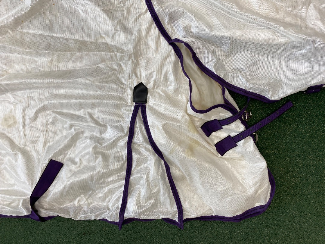 USED Weatherbeeta Fly Sheet w/Neck Attached 81" Purple/white
