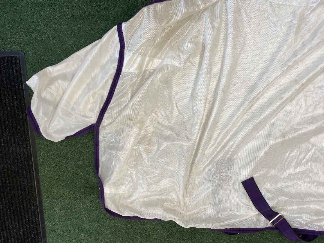 USED Weatherbeeta Fly Sheet w/Neck Attached 81" Purple/white