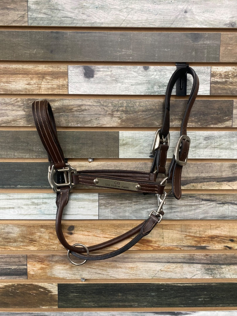 USED Arc De Triomphe Leather Halter Horse Brown