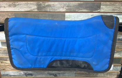 USED  Triple E Western Saddle Pad Comfort Grip, Contoured 28 Royal Blue/Black Trim