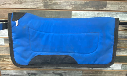 USED  Triple E Western Saddle Pad Comfort Grip, Contoured 28 Royal Blue/Black Trim