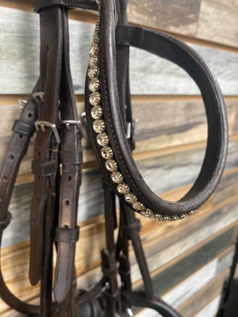 USED Schockemohle Dressage Double Bridle Horse Dark Oil