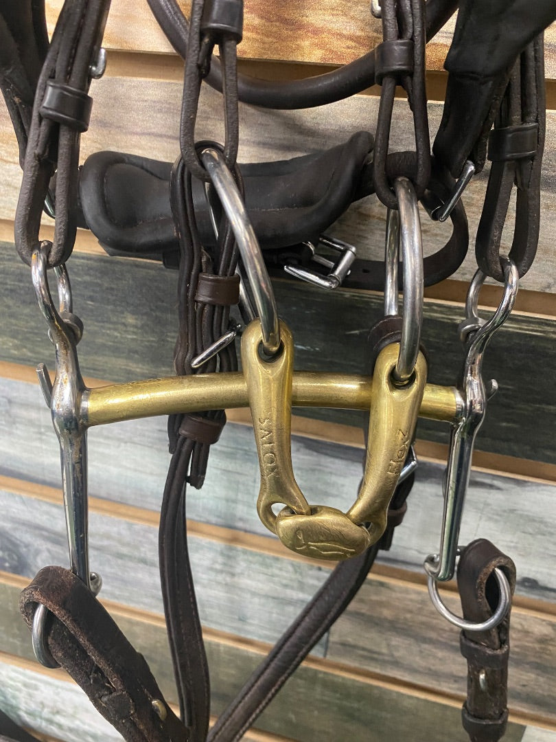 USED Schockemohle Dressage Double Bridle Horse Dark Oil