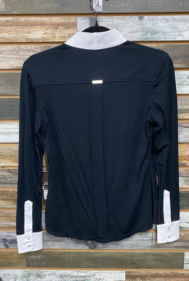 USED Chestnut Bay NWT Ladies LS Riding Top Small Black/White