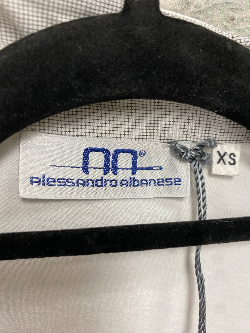 USED  NWT Alessandroalbanese Long Sleeve Top Quarter Zip XS White/Grey
