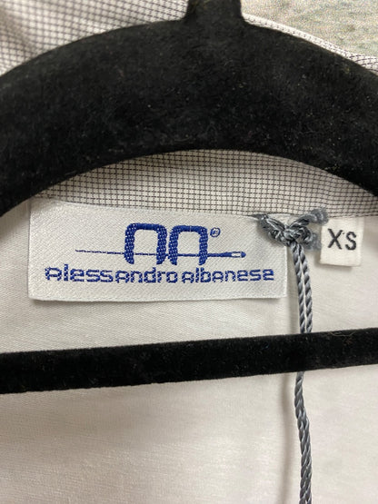 USED  NWT Alessandroalbanese Long Sleeve Top Quarter Zip XS White/Grey