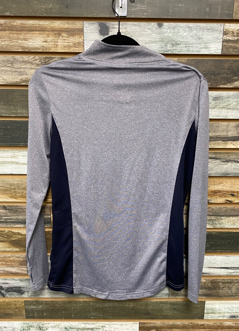 USED Horseware Polo Ladies Long Sleeve Riding Top Quarter Zip Smal Grey/Navy