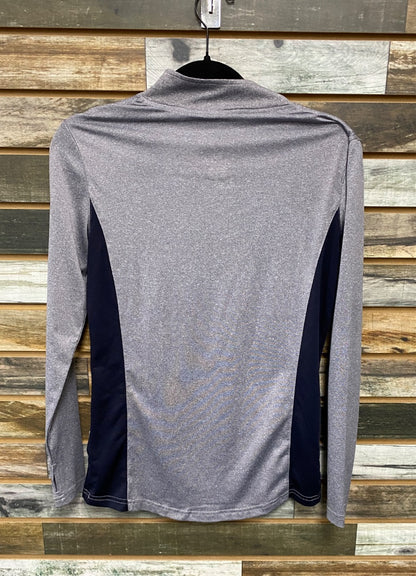 USED Horseware Polo Ladies Long Sleeve Riding Top Quarter Zip Smal Grey/Navy