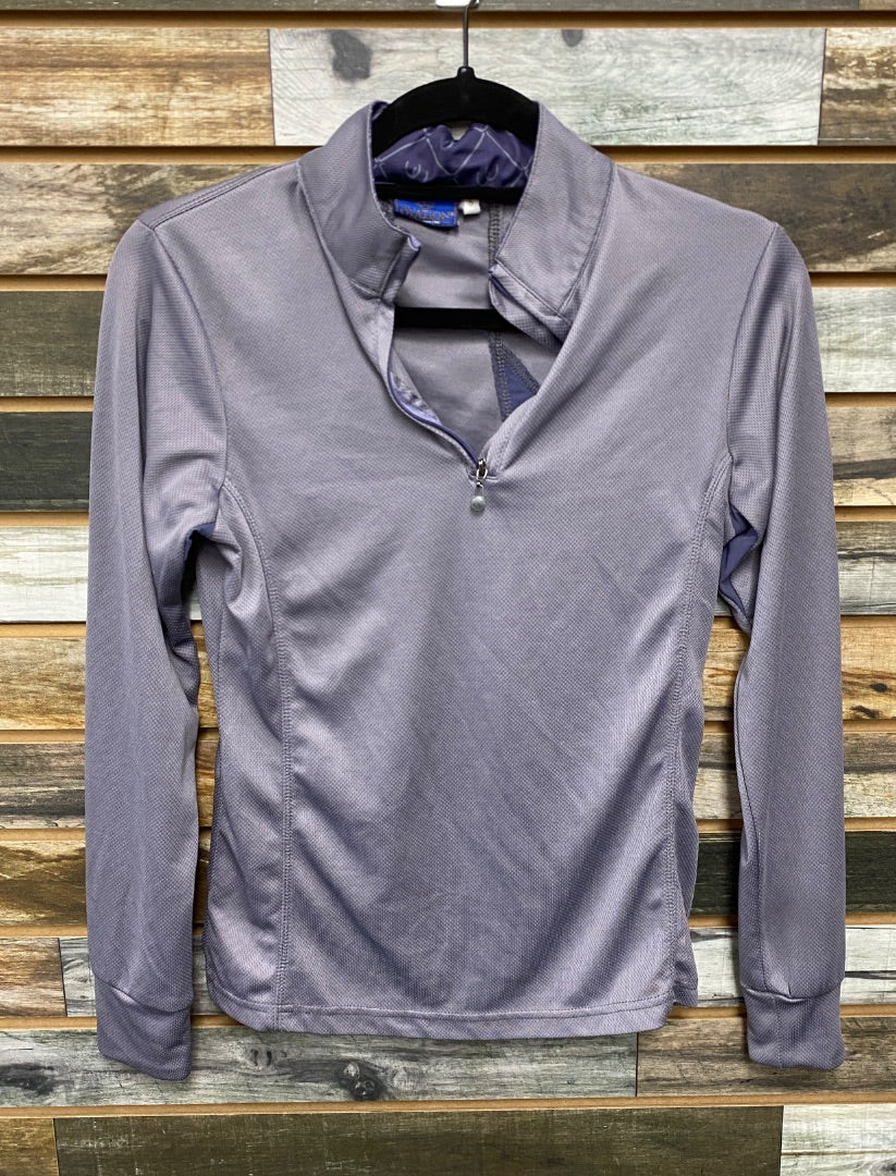 USED Ovation Ladies Long Sleeve Riding Top Small Periwinkle