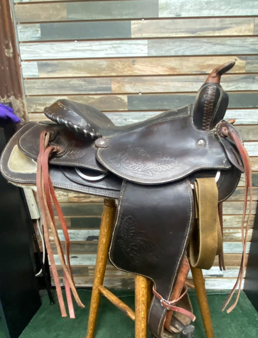USED Santa Fe Saddlery Pleasure Saddle 15 1/2" Dark Oil