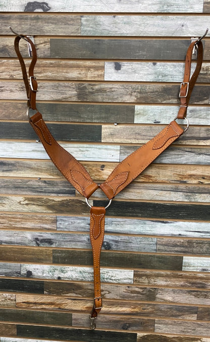 USED  Western Breast Collar, Lt Oil Custom  Lt Oil