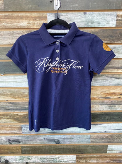 USED Horze Crescendo Polo Shirt Short Sleeve 4 Navy