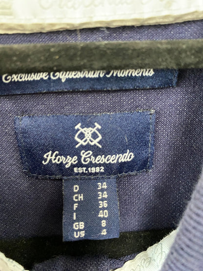 USED Horze Crescendo Polo Shirt Short Sleeve 4 Navy