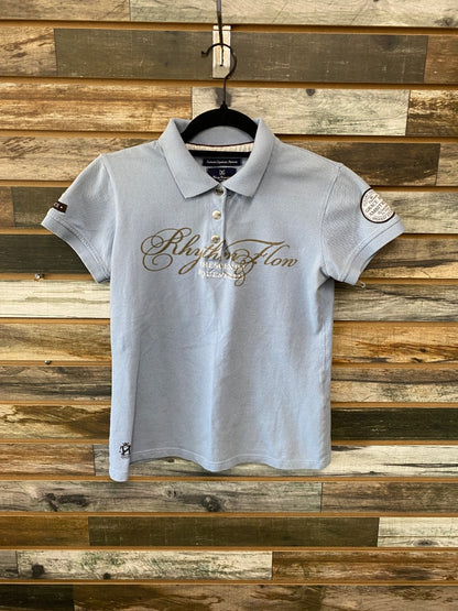 USED Horze Crescendo Ladies Polo Short Sleeve 6 Light Blue
